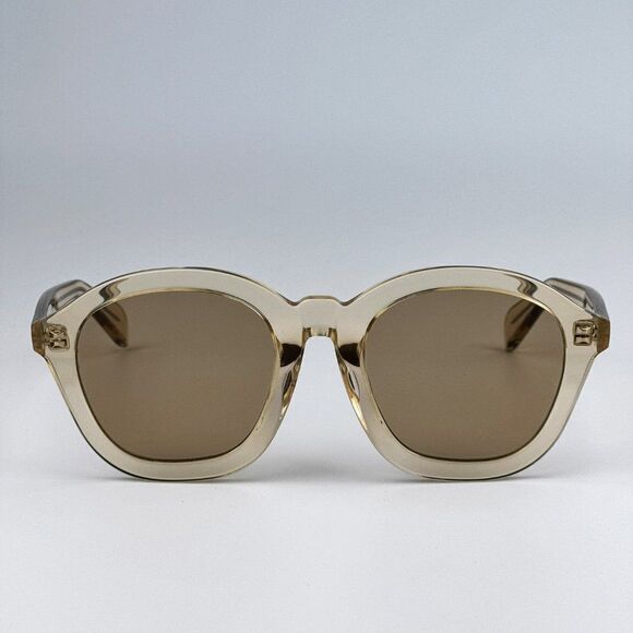 NEW Celine CL40017F 57E Transparent Peach Brown Round Women Sunglasses CL 40017F - Picture 1 of 13